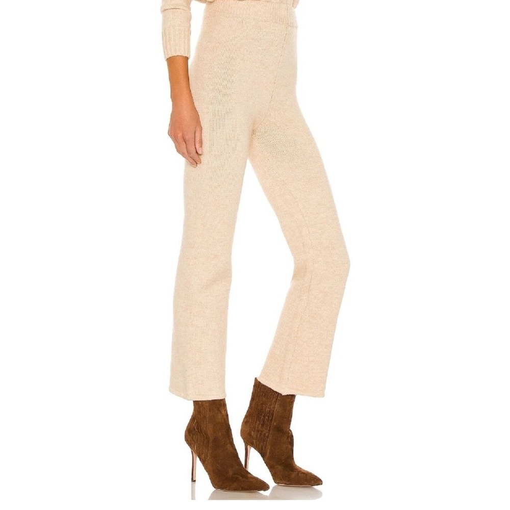 Lovers + Friends Pants Knit Jalisa High Waist Women Small Oatmeal Tan Straight